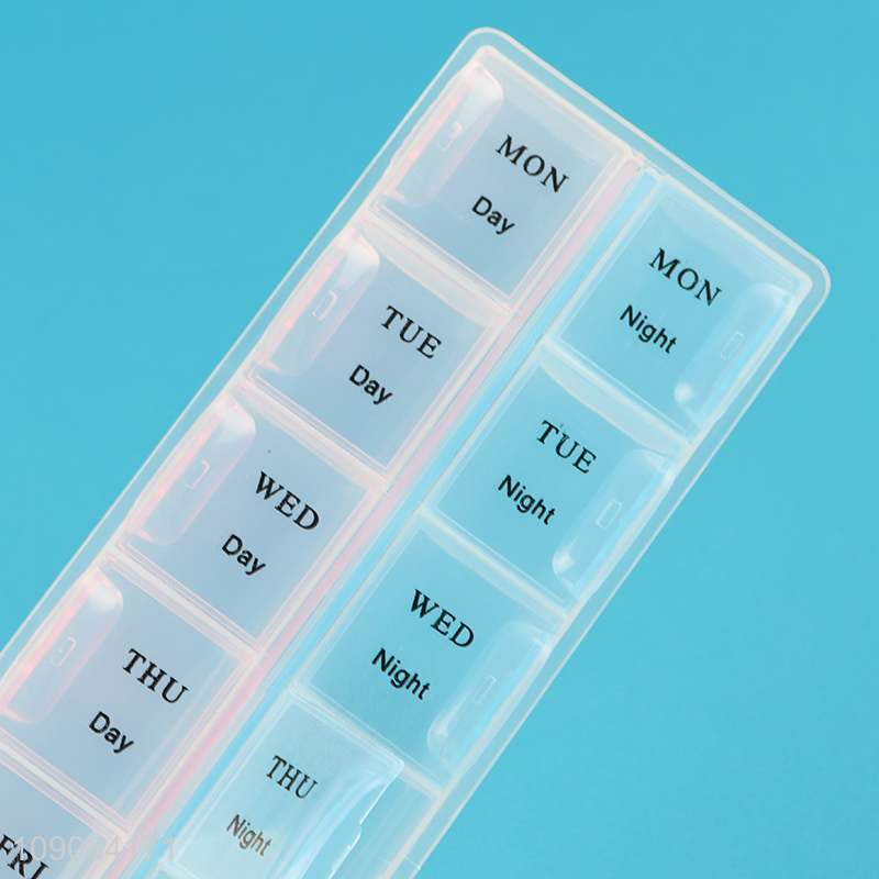Top selling 14compartment portable travel plastic pill box medicine box
