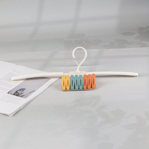 Yiwu market household plastic folding drying <em>rack</em> with 8 <em>clothes</em> clips