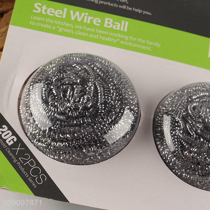 Hot Selling 2 Pack Steel Wire Balls for Cleaning Dishes Pots Pans and Sinks
