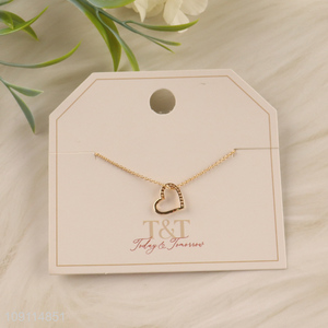 Low price <em>fashion</em> jewelry heart shape pendant ladies <em>necklace</em>
