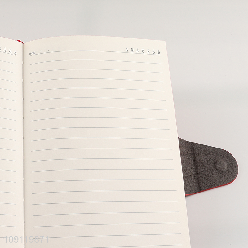 China Imports A5 Notebook Custom Logo PU Leather Lined Journal Notebook