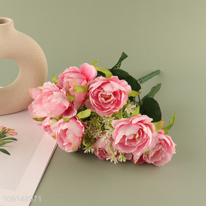 High Quality <em>Artificial</em> <em>Flower</em> Bouquet Fake <em>Flower</em> for Home Wedding Decor