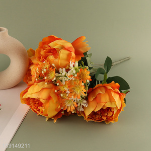 China Wholesale <em>Artificial</em> <em>Flower</em> Bouquet Fake <em>Flower</em> for Garden Patio Decor