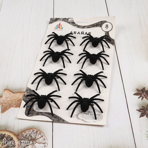 Latest products 8pcs black Halloween party decoration spider decoration