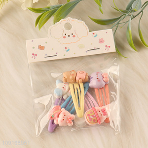Most popular cartoon resin hairpin hair clips hair accessories for kids