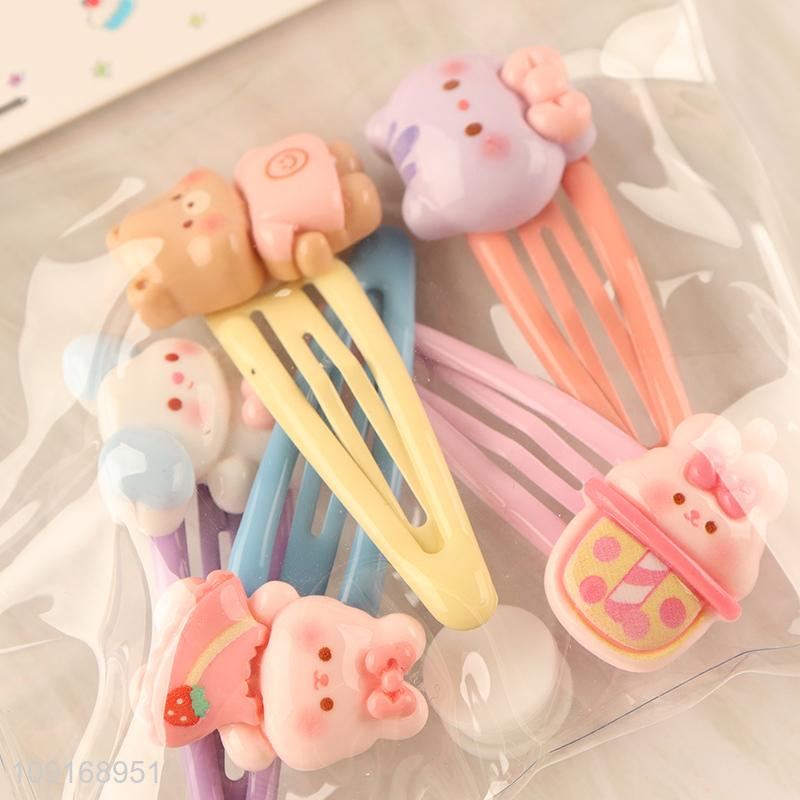 Most popular cartoon resin hairpin hair clips hair accessories for kids