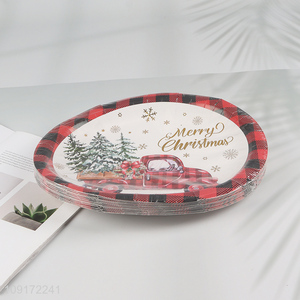 Factory Supply 30 Pieces Christmas <em>Paper</em> Plates Disposable <em>Paper</em> Cake Plates