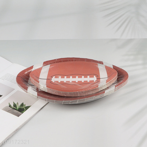 Factory Price 20 Pieces Disposable Footabll <em>Paper</em> Plates Football Party Supplies