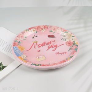 High Quality 10 Pieces Mother's Day <em>Paper</em> Plates Disposable <em>Paper</em> Cake Plates