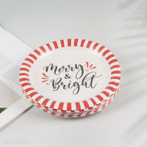 Good Quality 10 Pieces Christmas <em>Paper</em> Plates Disposable Xmas Party <em>Paper</em> Plates