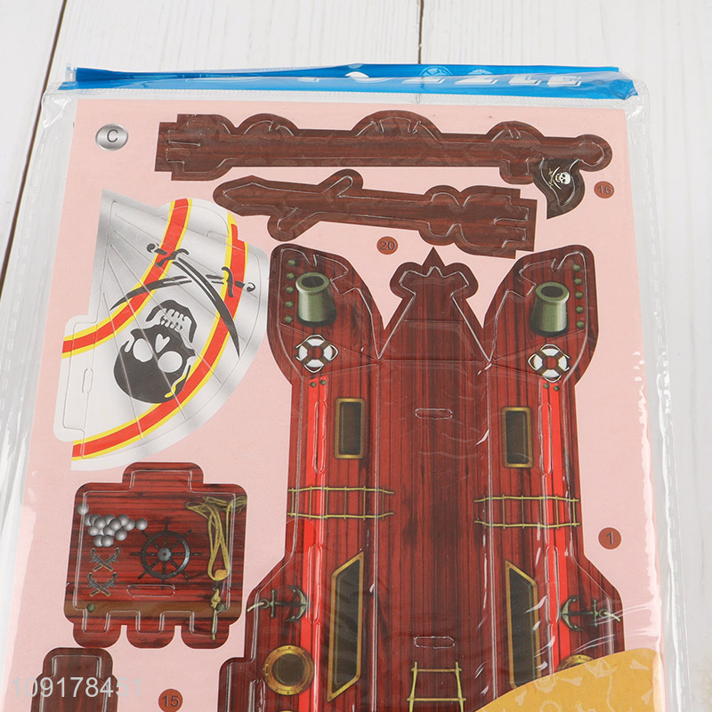 High Quality 3D Puzzle Cartoon Paper Puzzle DIY Model Building Kit (Pirate Ship)