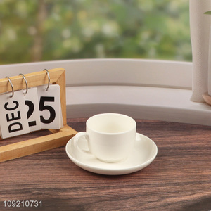 High quality white ceramic 2pcs 150ml cup and <em>plate</em> set for sale