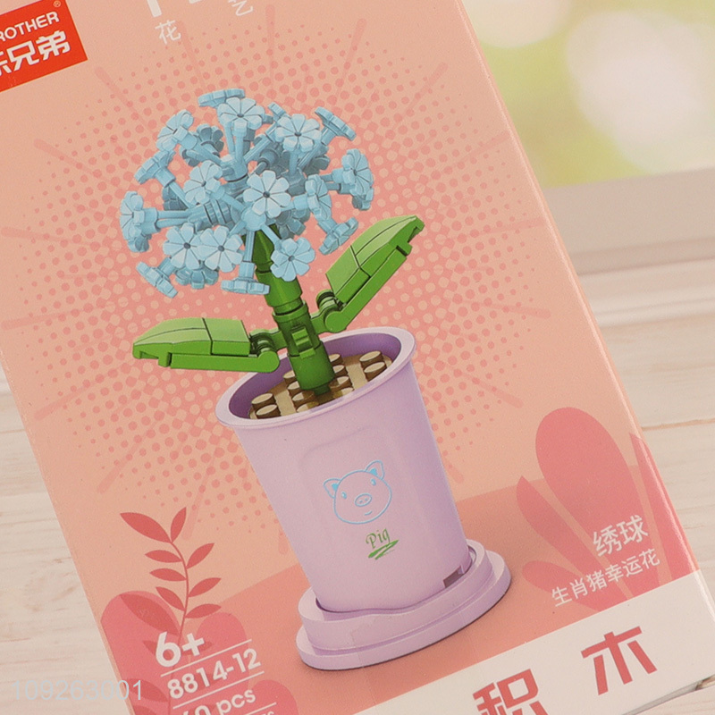 Hot products 60pcs lucky flower 3d plastic building block toys educational toys for children