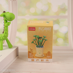 Good selling plants series 62pcs 3d plastic building block toys educational toys