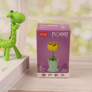 Popular products 34pcs lucky flower 3d plastic building block toys educational toys