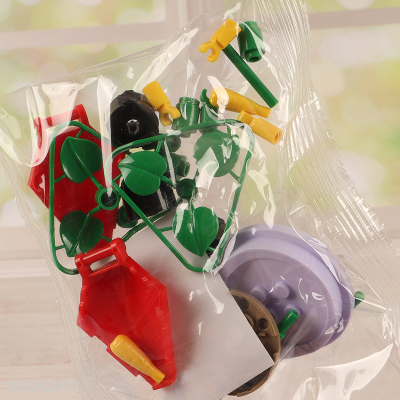 Yiwu market flower shape 3d plastic building block toys educational toys for sale