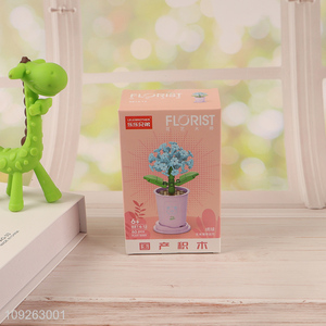 Hot products 60pcs lucky flower 3d plastic building block toys educational toys for children