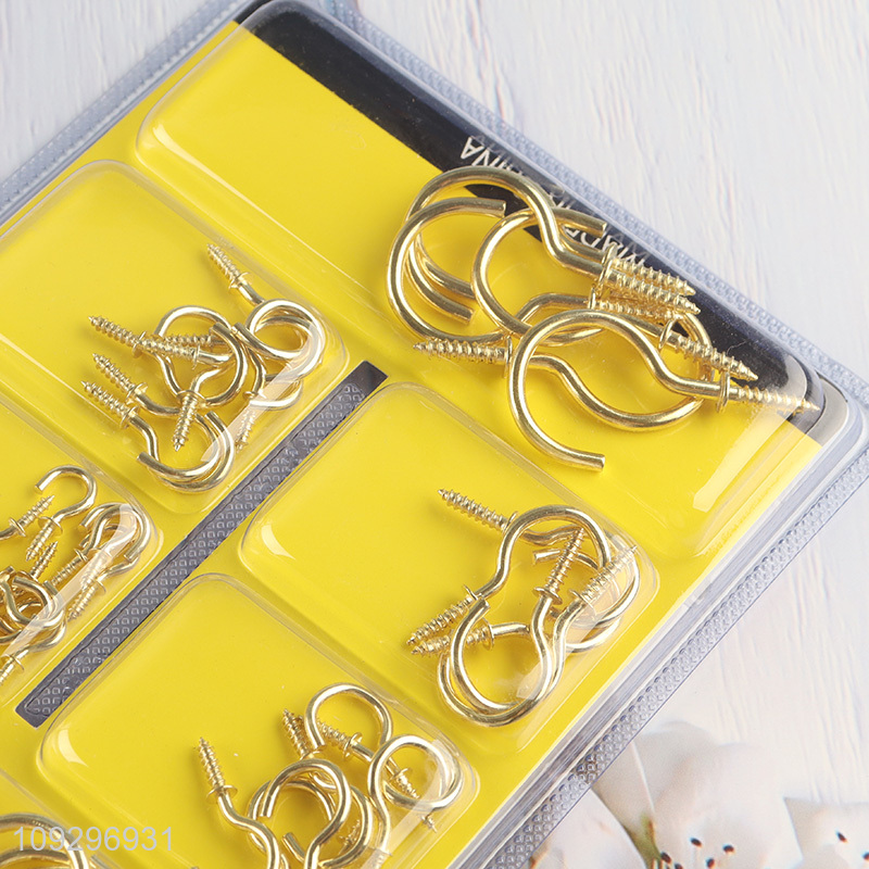 Hot Selling Multi-Size Brass-Plated Steel Cup Hook
