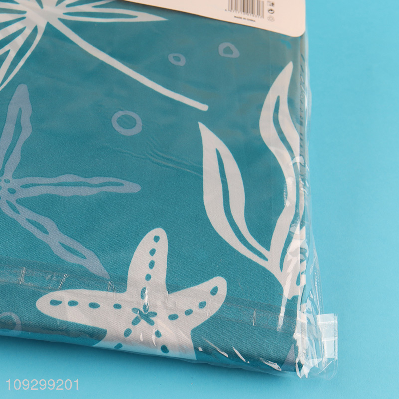 Latest products printed polyester shower curtain with hook