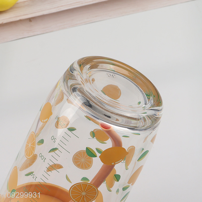 Good selling 400ml glass water cup straw cup wholesale