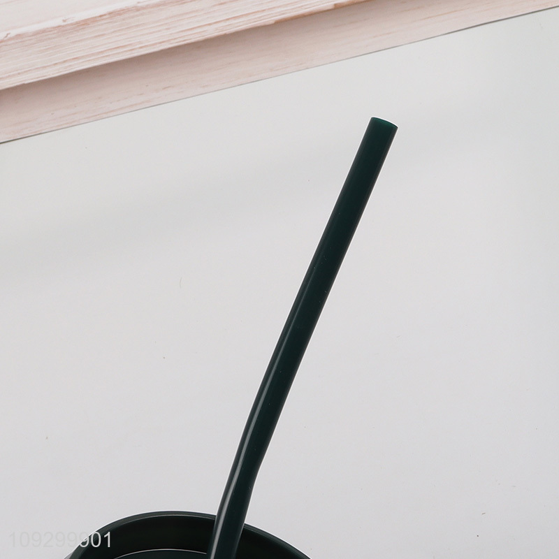 Low price 420ml glass water cup straw cup