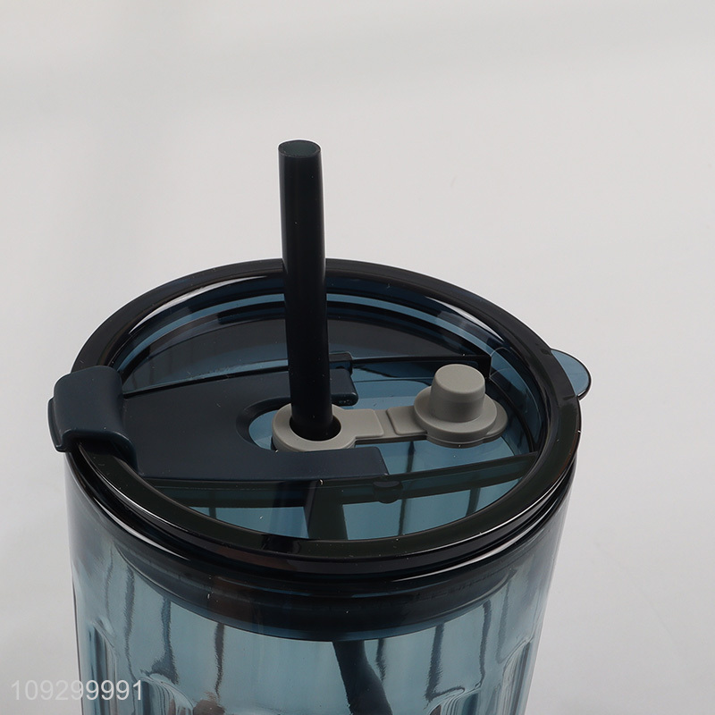 Top selling 450ml glass water cup straw cup