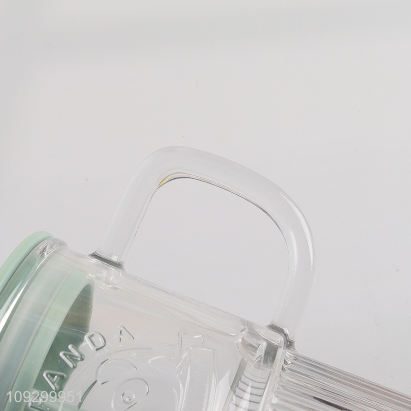 Top quality panda water cup straw cup with handle
