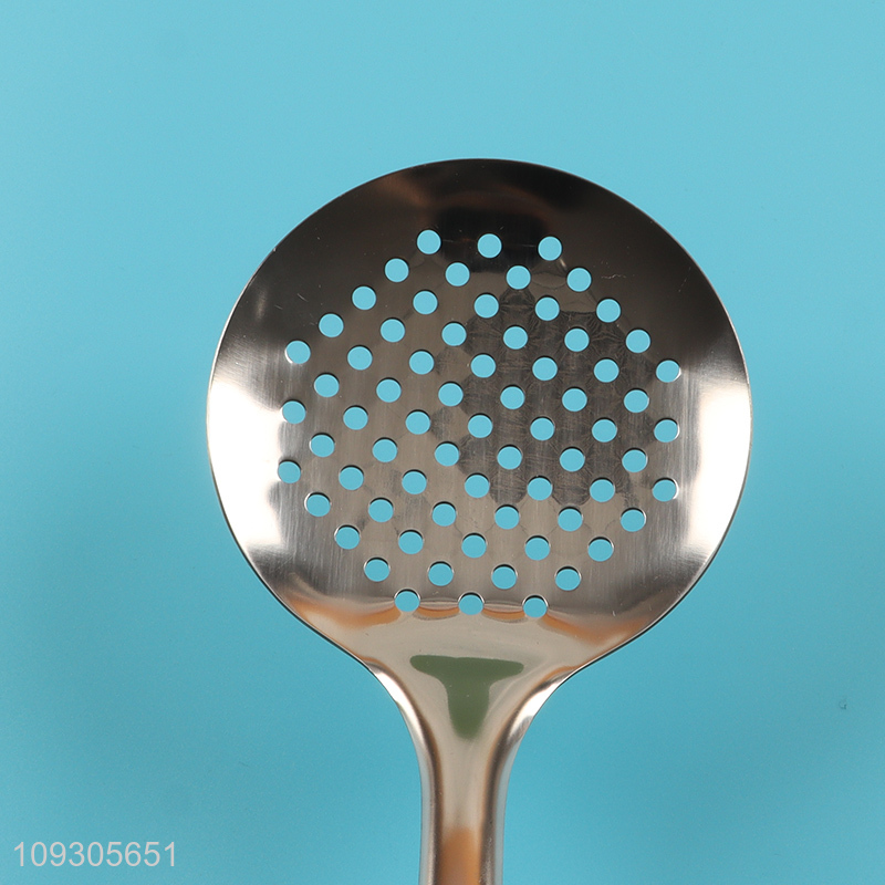 Factory price kitchen utensil cooking skimmer with pp handle