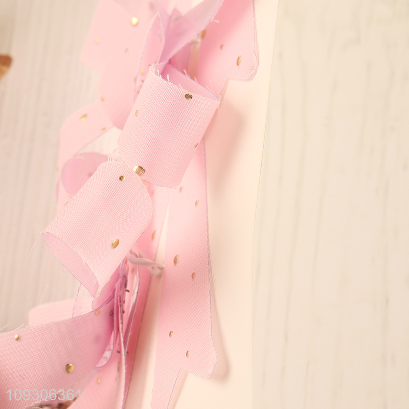 China supplier pink christmas hanging ornament christmas bowknot