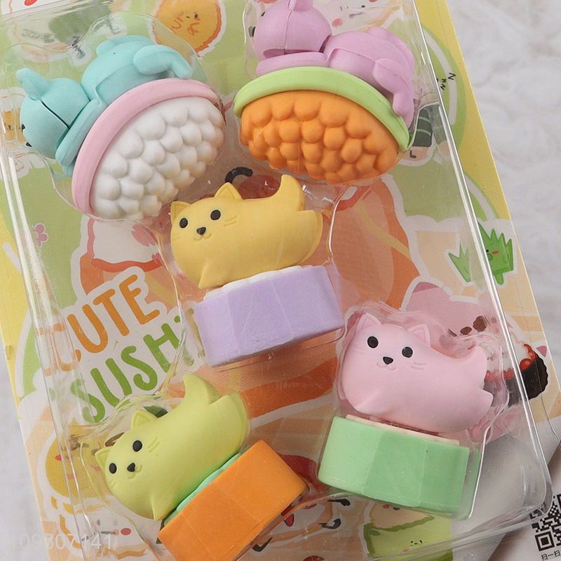 China wholesale sushi series students stationery eraser set