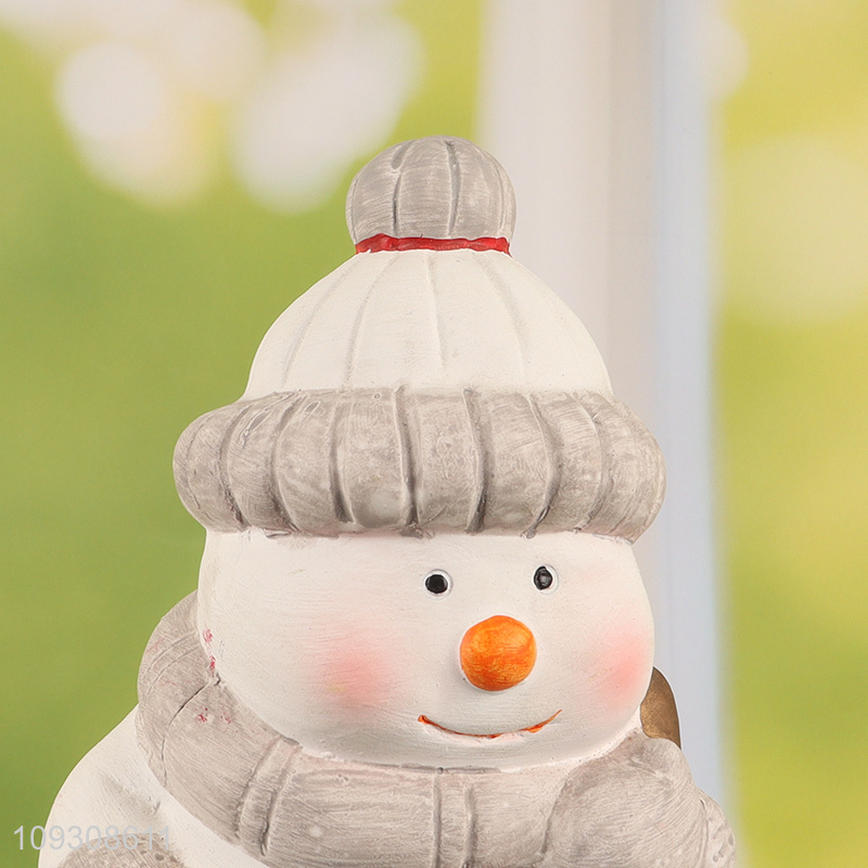Top sale ceramic snowman crafts desktop ornament decoration