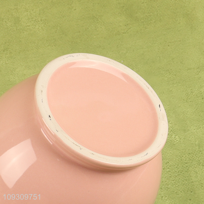 Online wholesale pink ceramic storage jar with lid