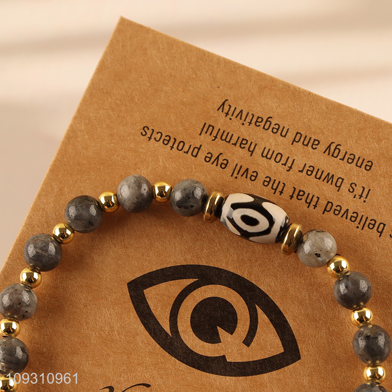 Low price good luck fashion jewelry stone beaded bracelet