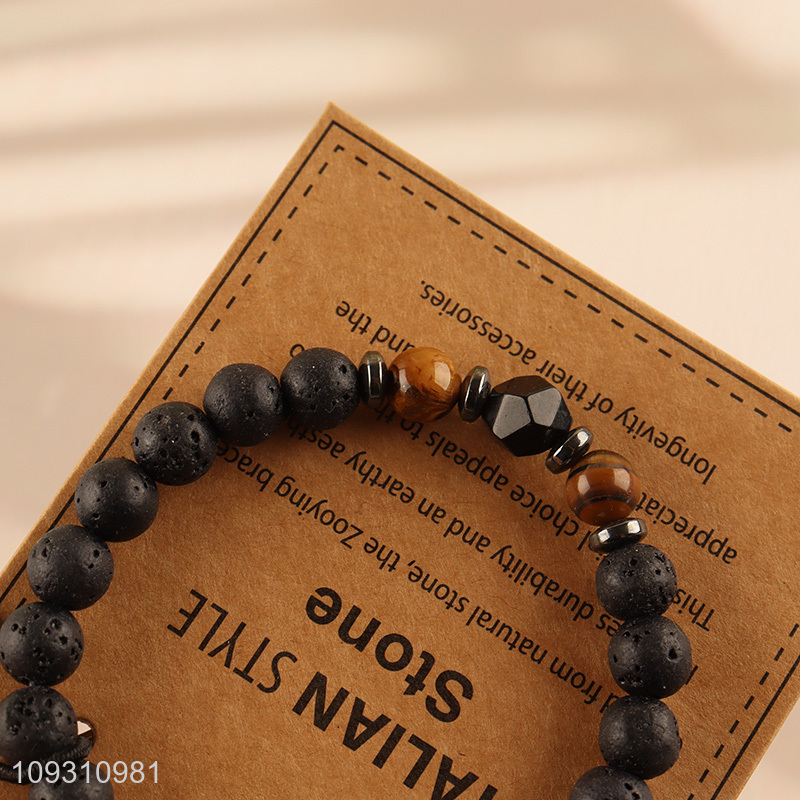 Factory supply Italian style stone beaded bracelet