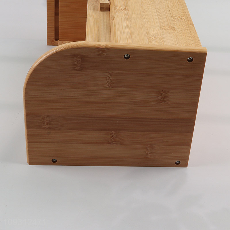 Factory supply bamboo bread storage bin bread box