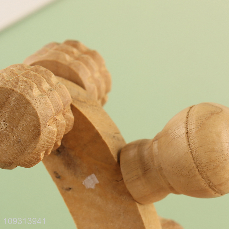 Best selling 4 Wheels Wooden Car Roller Relaxing Hand Massage Tool