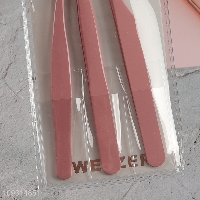 Factory wholesale 3pcs makeup tool eyebrow tweezers set