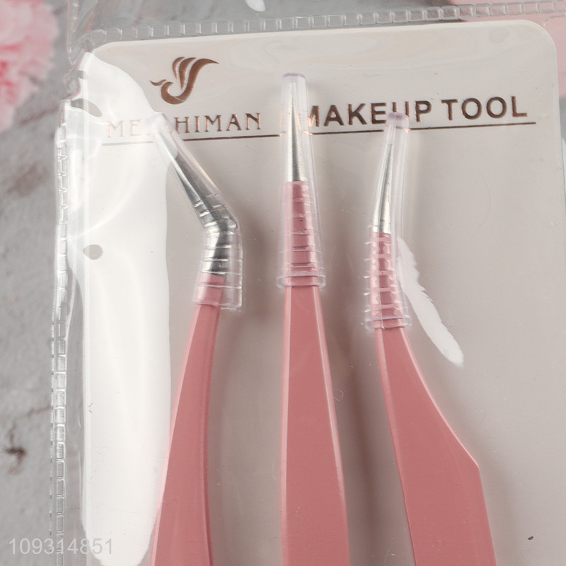 Factory wholesale 3pcs makeup tool eyebrow tweezers set
