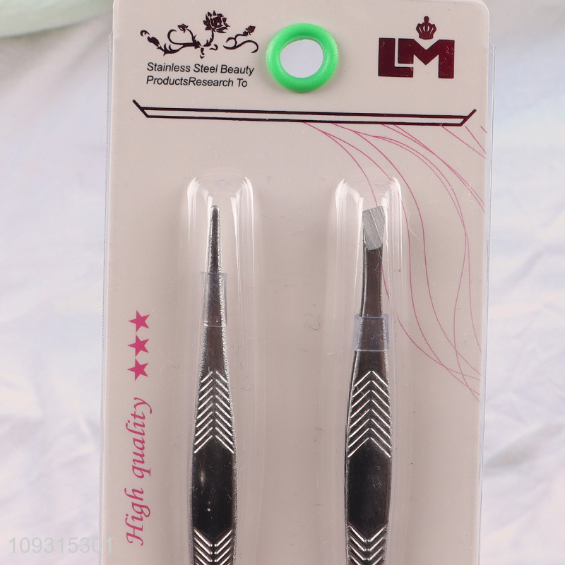 Low price 2pcs eyebrow tweezers eyebrow clamps set