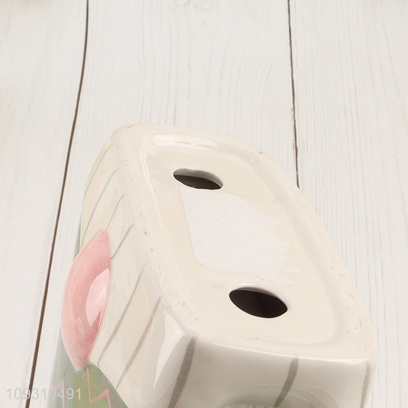 Good quality Christmas tree shape ceramic tissue holder