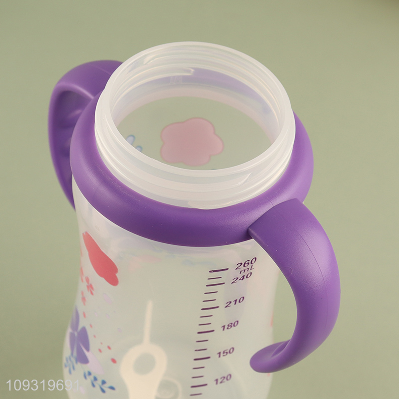 Popular products 260ml pp baby bottle with handle