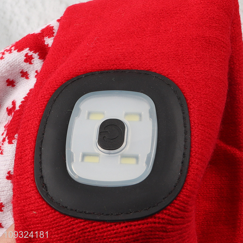 Good price winter warm beanies hat with led lights