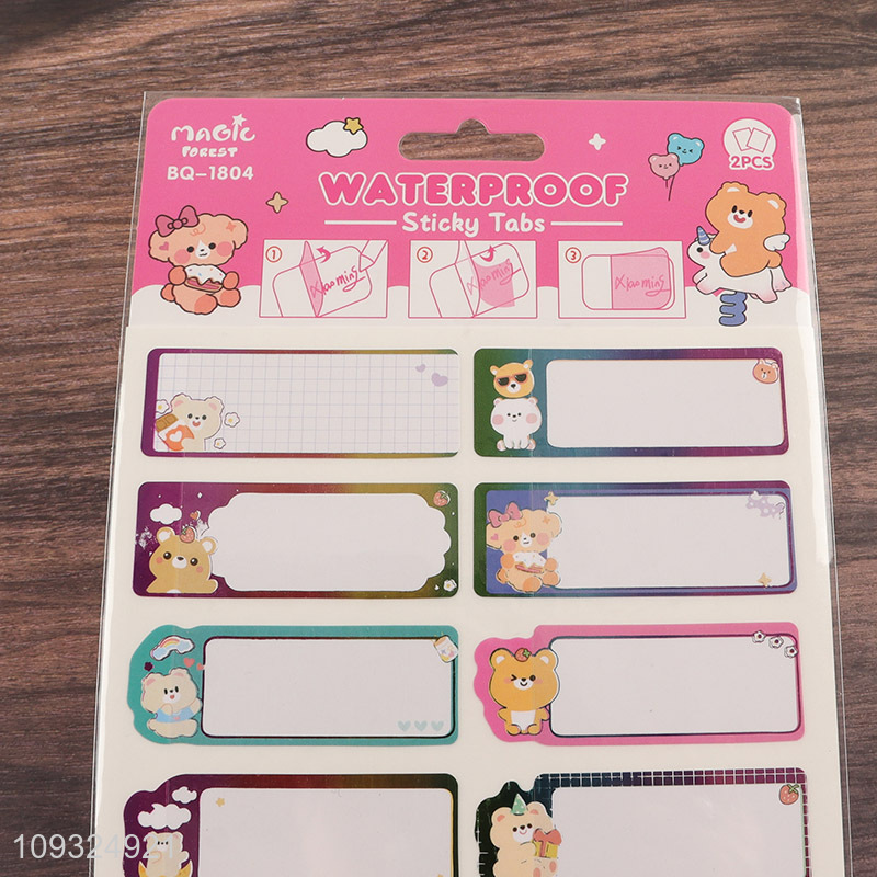 Top sale cartoon sticky tabs name sticker