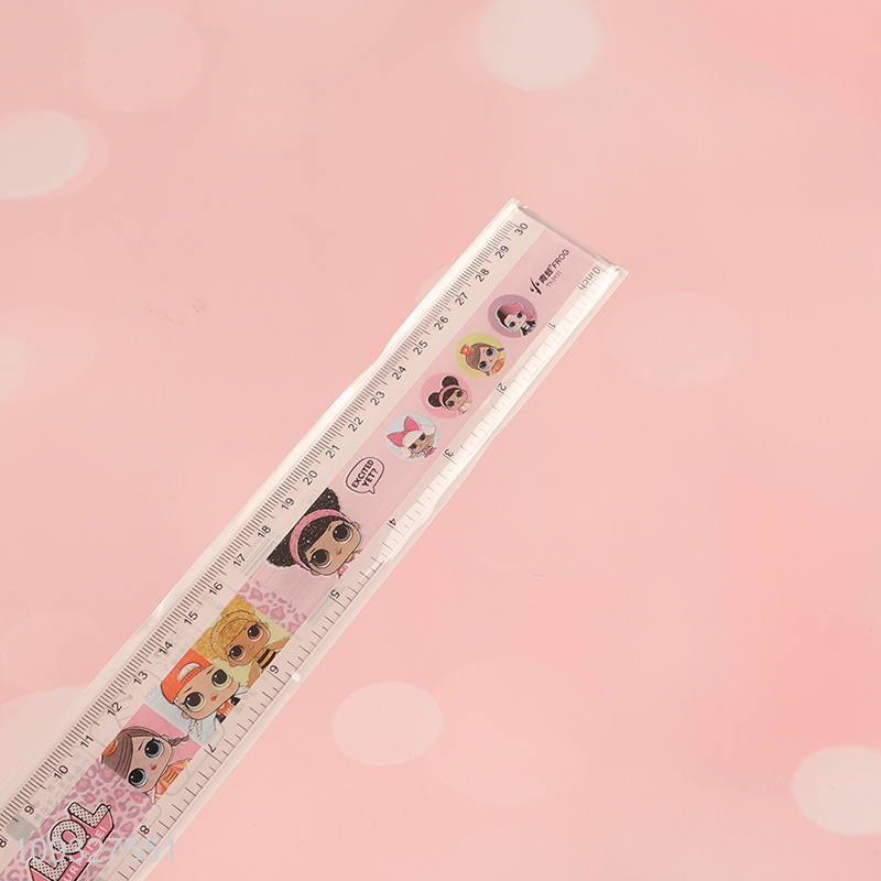 Yiwu market cartoon students plastic ruler straight ruler