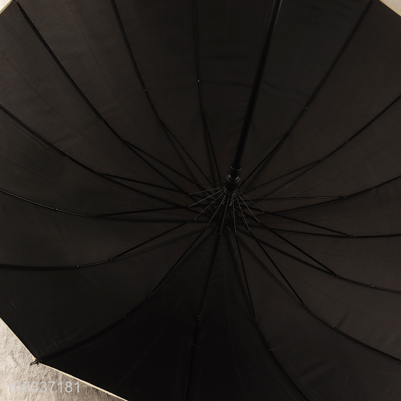 China wholesale curved handle straight rod umbrella
