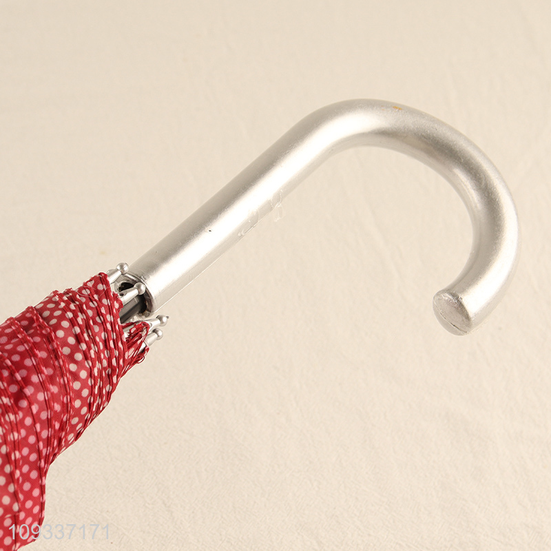 Low price curved handle straight rod umbrella