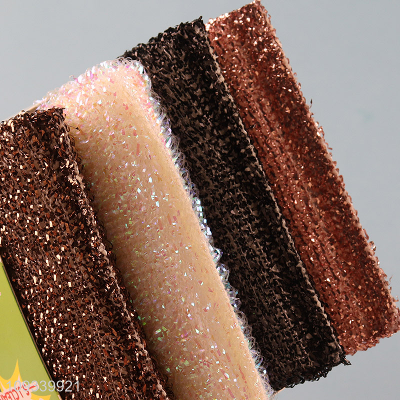Top quality 4pcs kitchen dish washing scouring pad kit