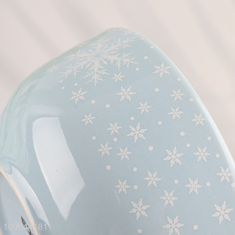 Best sale ceramic bowl round snowflakes bowl