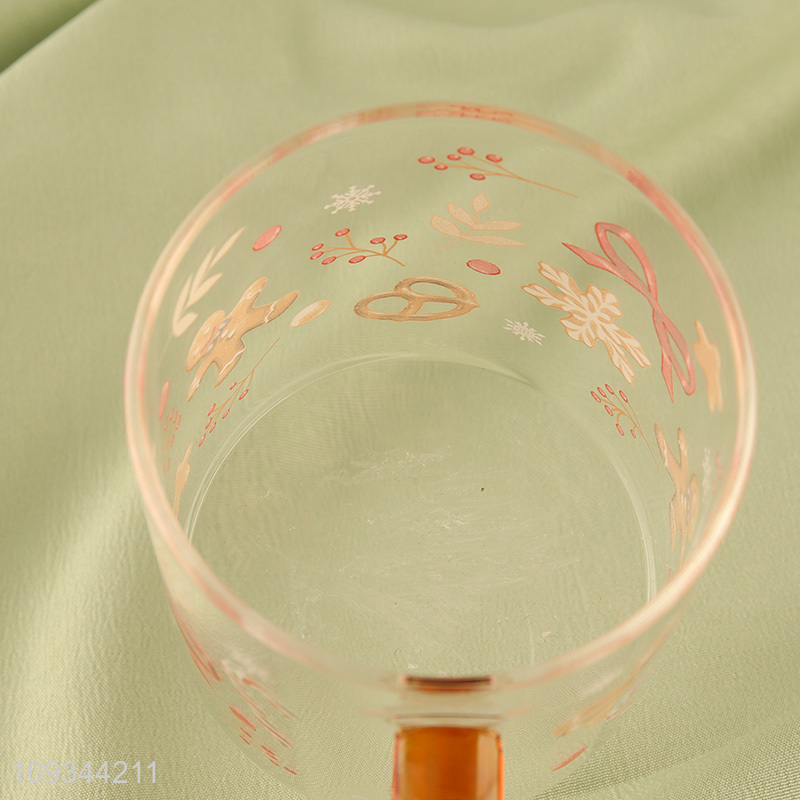 Top products glass cup Christmas water cup with handle