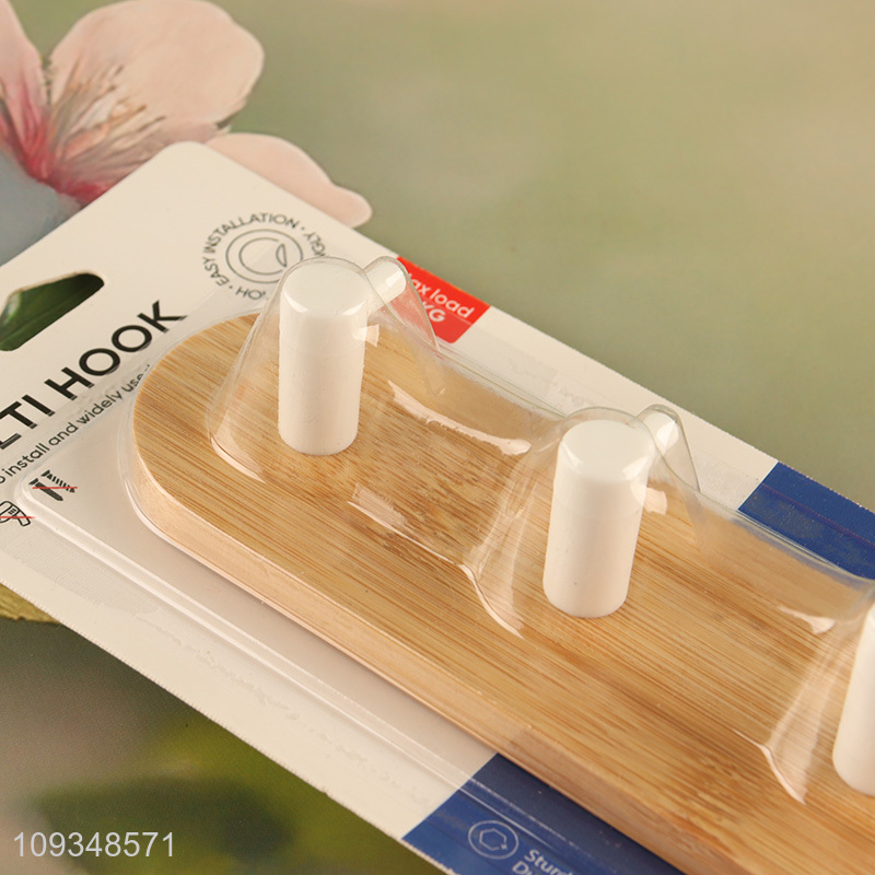 New arrival bamboo multi-purpose sticky hook coat hook